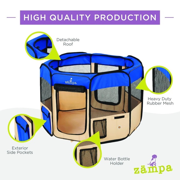 Zampa Portable, foldable Pet Playpen - small to Med pets - EUC - only used once - Picture 3 of 16